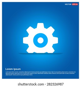 cog wheel gear setting icon - abstract logo type icon - abstract glowing blue background. Vector illustration