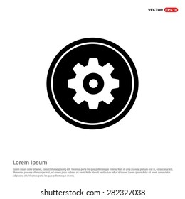 cog wheel gear setting icon - abstract logo type icon - black circle background. Vector illustration