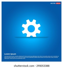 cog wheel gear setting icon - abstract logo type icon - abstract glowing blue background. Vector illustration
