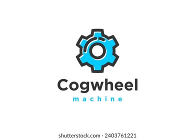 Cog wheel hear mechanism technology logo design.