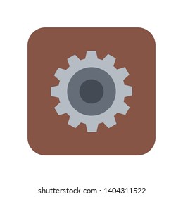 Cog Wheel Icon in a Geometric Shape