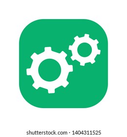 Cog Wheel Icon in a Geometric Shape