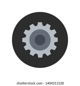 Cog Wheel Icon in a Geometric Shape