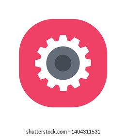Cog Wheel Icon in a Geometric Shape