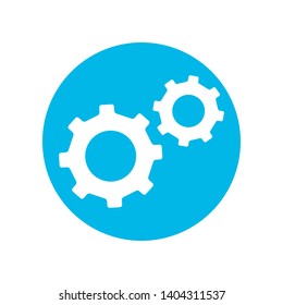 Cog Wheel Icon in a Geometric Shape
