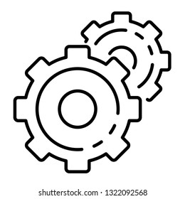 Cog wheel icon. Outline cog wheel vector icon for web design isolated on white background