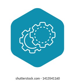 Cog wheel icon. Outline cog wheel vector icon for web design isolated on white background