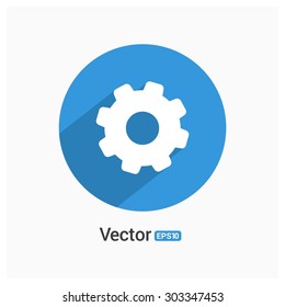 Cog wheel icon - Shadow Pictogram Vector illustration