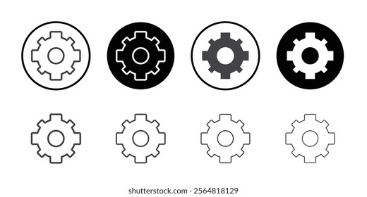 Cog wheel icon Thin outline art symbol