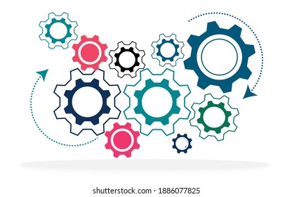 Cog wheel  idea cog connected icon  development of future technology concept planning