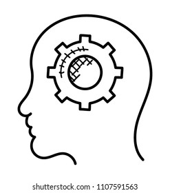 
Cog wheel inside human head representing brainstorming
