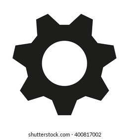 Cog Wheel isolated black icon.