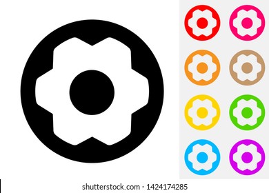 Cog Wheel. Negative Space Icon