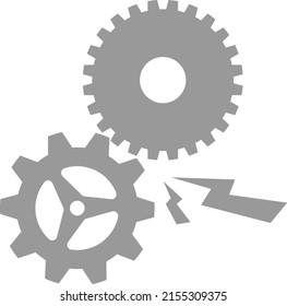 Cog wheel not working. vector illustration.