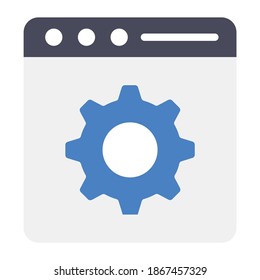 
Cog wheel on webpage showing web setting icon
