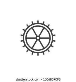 Cog wheel outline icon. linear style sign for mobile concept and web design. Gear setting simple line vector icon. Symbol, logo illustration. Pixel perfect vector graphics