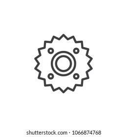 Cog wheel outline icon. linear style sign for mobile concept and web design. Gearwheel simple line vector icon. Gear settings symbol, logo illustration. Pixel perfect vector graphics