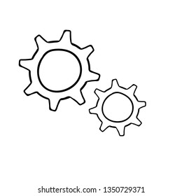 Cog wheel Simple doodle vector