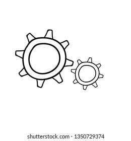 Cog wheel Simple doodle vector