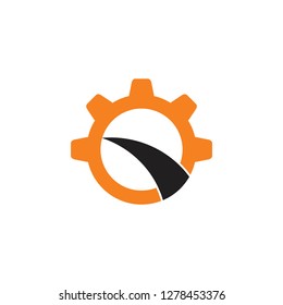 cog wheel street path design logo