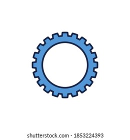 Cog Wheel vector concept blue icon or design element