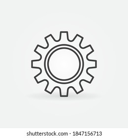 Cog Wheel vector concept line minimal icon or sign