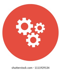 Cog Wheels Flat Colored Icon