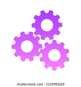 Cog Wheels Glyph Gradient Icon Design