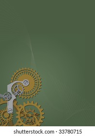 cog wheels on the green background