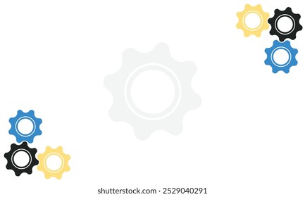 cog wheels vector illustration. Customer support icon. Technical support engineering light background concept. Website under construction page. Web Page maintenance.