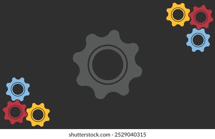 Zahnräder, Vektorgrafik. Symbol für den Kundendienst. Technischer Support Engineering Licht Hintergrund Konzept. Website unter Aufbau. Wartung von Webseiten.