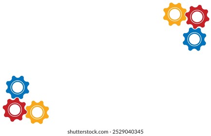 Ilustración vectorial de ruedas dentadas. Icono de Asistencia al cliente. Concepto de fondo ligero de ingeniería de Asistencia técnica. Sitio web en construcción. Mantenimiento de la página de Web.