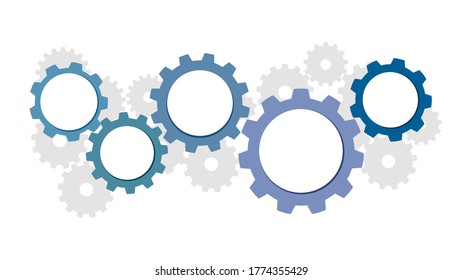 cog wheel.Teamwork with Gear Concept. Infographic Template. Vector Illustration3