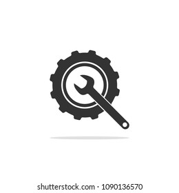 Cog and wrench icon. Vector illustration.