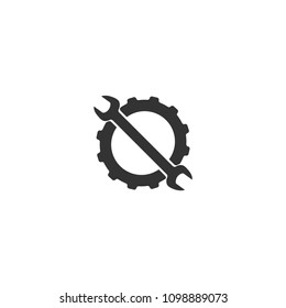 Cog and wrench icon. Vector illustration.