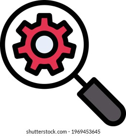 icono de línea de color del vector cogfig