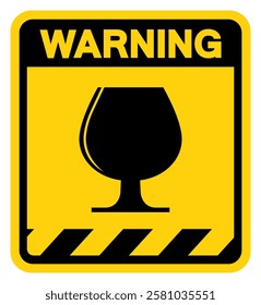 Cognac Balloon Warning Sign, Vector Illustration, Isolate On White Background Label.EPS10