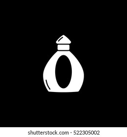 Cognac Bottle Flat Icon On Black Background