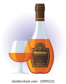 Cognac bottle and glass
