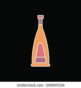 Cognac bottle icon. Cartoon Cognac bottle vector icon for web design isolated on black background