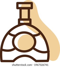 Cognac bottle, icon illustration, vector on white background