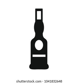 Cognac bottle icon. Silhouette illustration of Cognac bottle vector icon for web and advertising