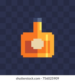 Cognac bottles icon. Knitted design.  Isolated vector illustration. Pixel art style. 8-bit sprite. Old school computer graphic style.
