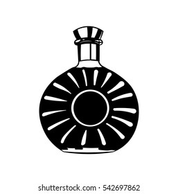 cognac brandy bottle. vector illustration isolated on white background