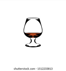 Cognac or brandy glass icon.