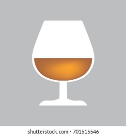 cognac, brandy glass icon- vector illustration