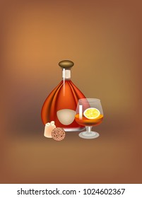 Cognac with candy banner