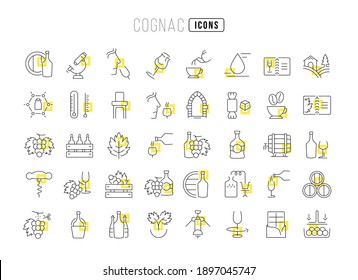 Cognac. Collection of perfectly thin icons for web design, app, and the most modern projects. The kit of signs for category Food and Drink.