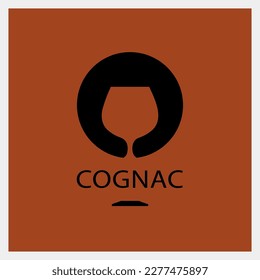 Cognac. Drink Logo. Glass Icon Template. Vector Illustration