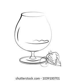 cognac glass, vector, fruit